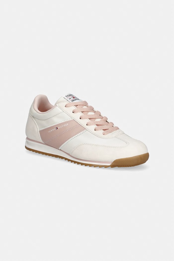 Tommy Hilfiger sneakers pentru copii imitatie de piele intoarsa roz T3A9.34263