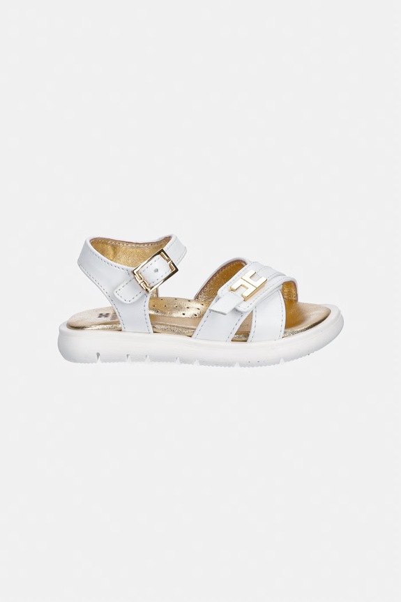 Дитячі шкіряні сандалі Elisabetta Franchi F1A2.E0552.21.24 білий SS26