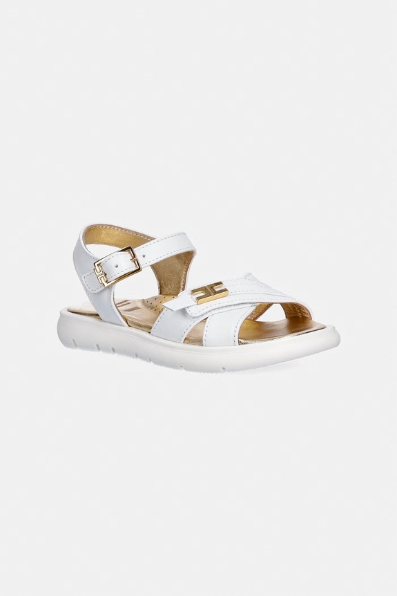 Дитячі шкіряні сандалі Elisabetta Franchi білий F1A2.E0552.25.29