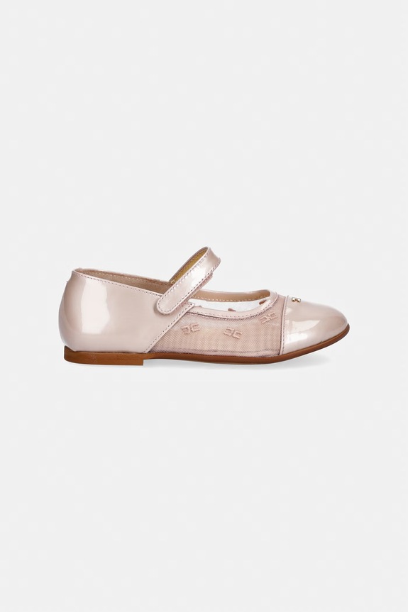 Dječje kožne balerinke Elisabetta Franchi F1A3.E0474.25.29 roza SS26