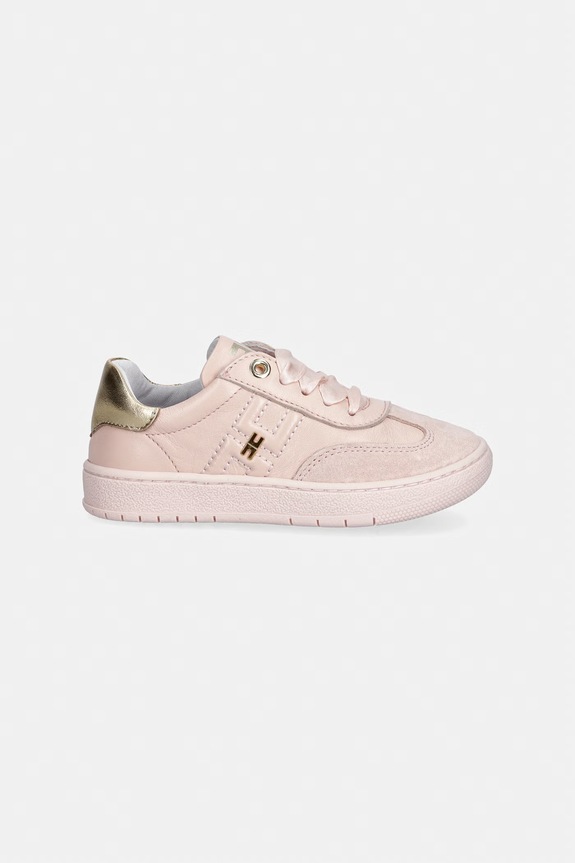 Παιδικά δερμάτινα sneakers Elisabetta Franchi F1A9.E0494 ροζ SS26