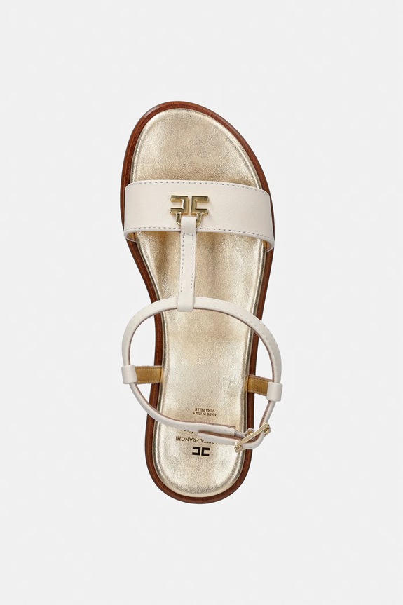 Детские кожаные сандалии Elisabetta Franchi бежевый F4A2.E0569