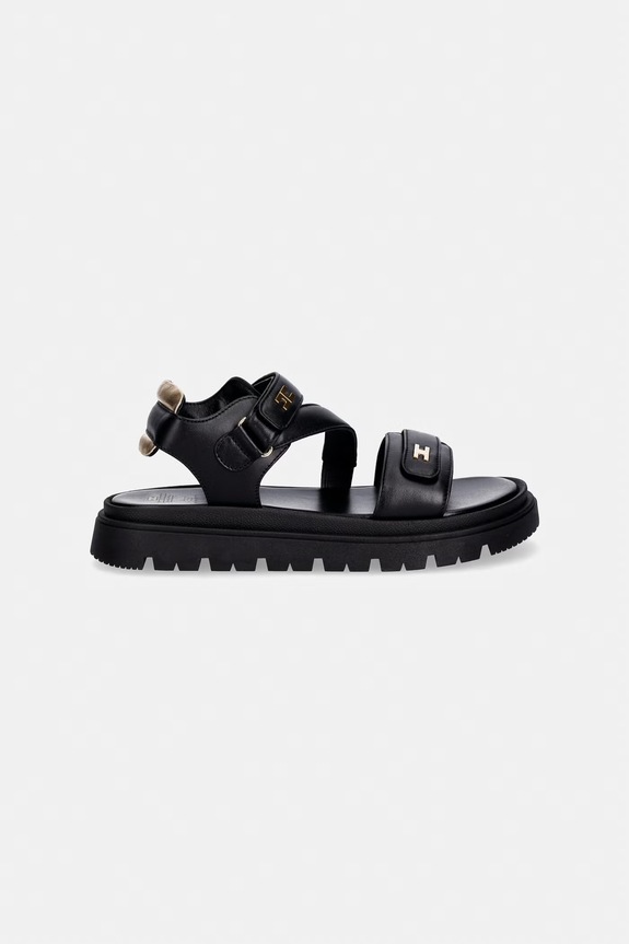 Elisabetta Franchi sandały skórzane dziecięce F4A2.E0586 czarny SS26