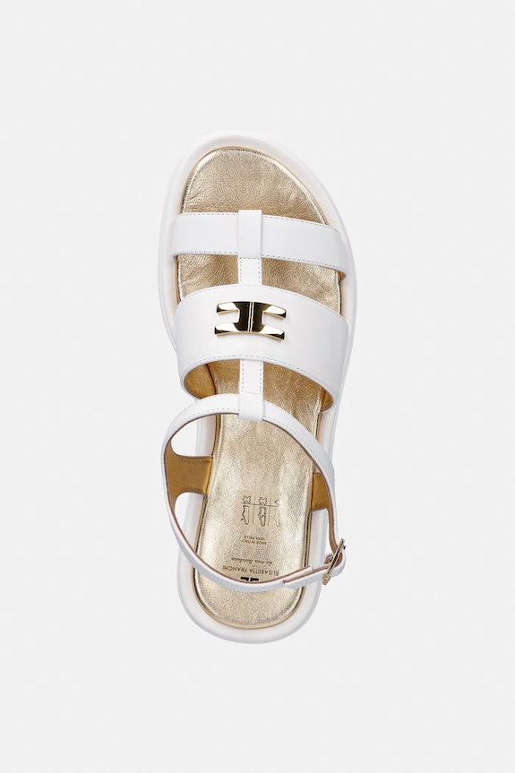 Elisabetta Franchi sandale din piele pentru copii alb F4A2.E0592