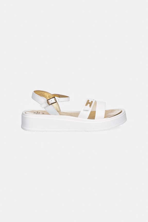Elisabetta Franchi sandały skórzane dziecięce F4A2.E0593 biały SS26