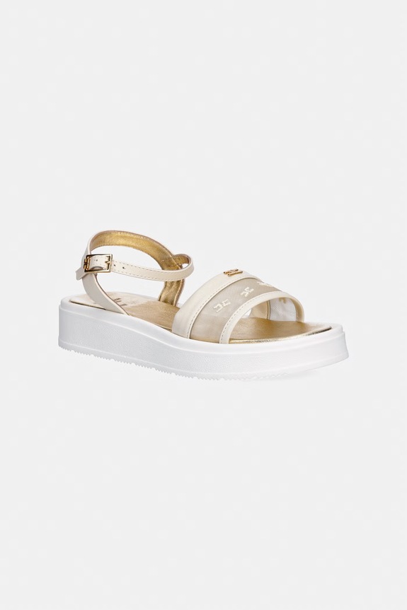 Elisabetta Franchi sandały dziecięce tekstylny beżowy F4A2.E0597.35.38