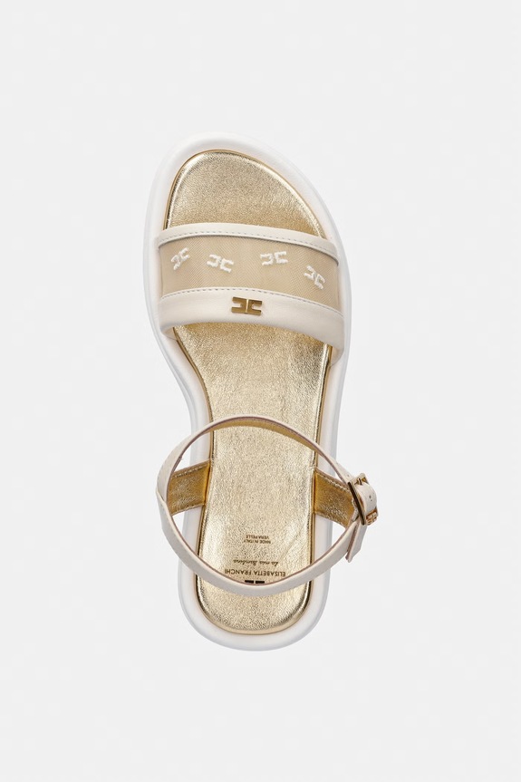 Elisabetta Franchi sandały dziecięce beżowy F4A2.E0597.35.38