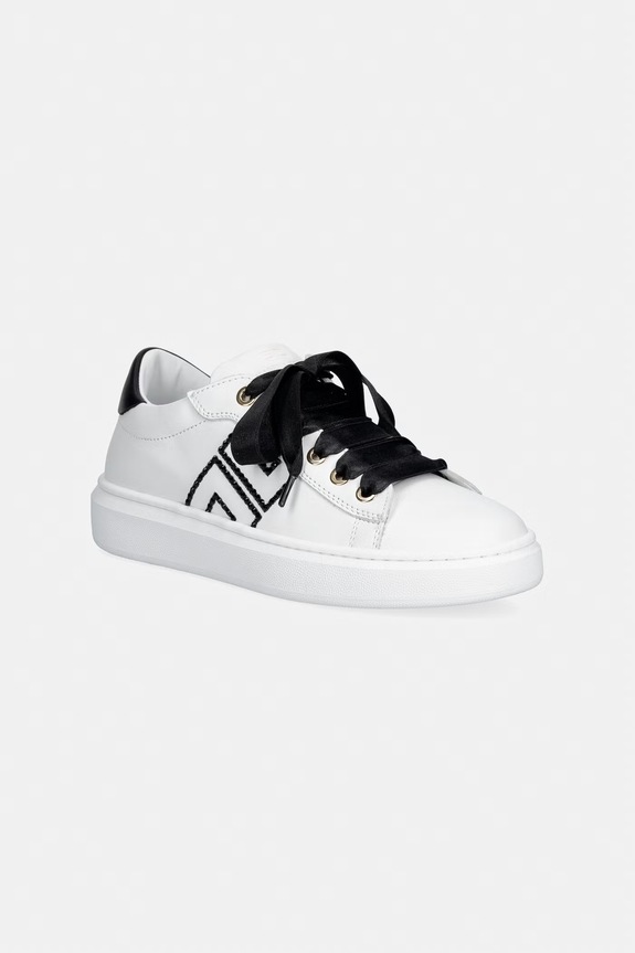 Παιδικά δερμάτινα sneakers Elisabetta Franchi μικρό λευκό F4A9.E0504