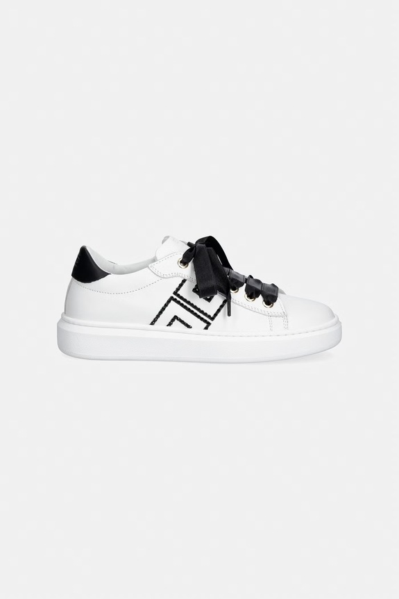 Παιδικά δερμάτινα sneakers Elisabetta Franchi F4A9.E0504 λευκό SS26