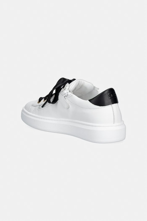 Κοριτσίστικα Παιδικά δερμάτινα sneakers Elisabetta Franchi F4A9.E0504 λευκό