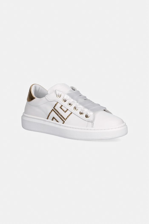 Elisabetta Franchi sneakersy skórzane dziecięce niska biały F4A9.E0504