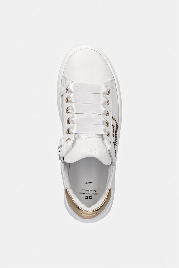 Elisabetta Franchi sneakersy skórzane dziecięce biały F4A9.E0504