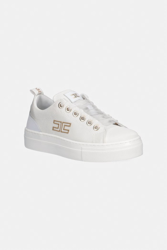 Elisabetta Franchi sneakersy dziecięce tekstylny biały F4A9.E0528.30.34