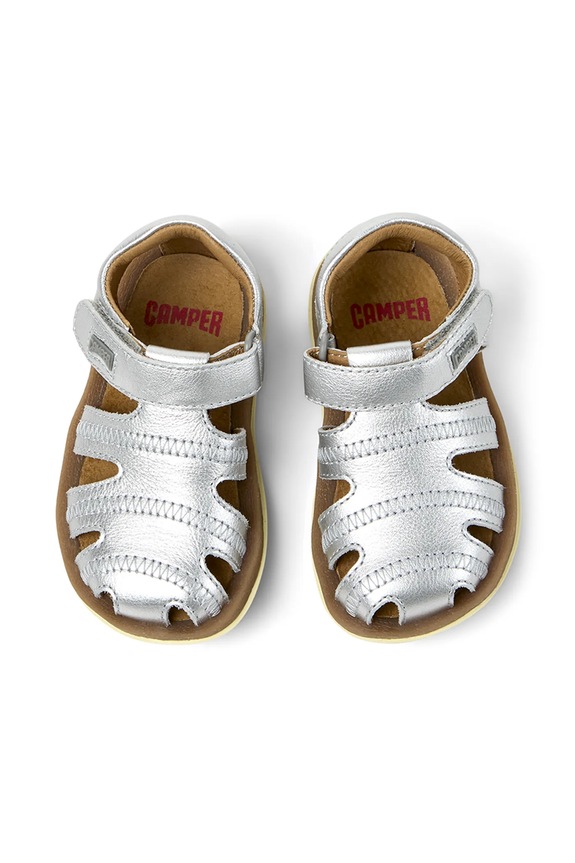Camper sandały skórzane dziecięce Bicho FW srebrny 80372.G