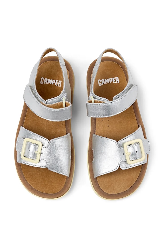 Camper sandale din piele pentru copii Bicho Kids argintiu K800672.25.27