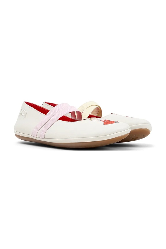 Fete Camper balerini din piele pentru copii TWS Kids by Moomin K800699.25.27 bej