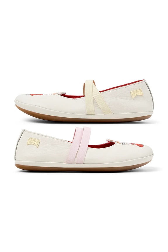 Camper balerini din piele pentru copii TWS Kids by Moomin K800699.25.27 bej