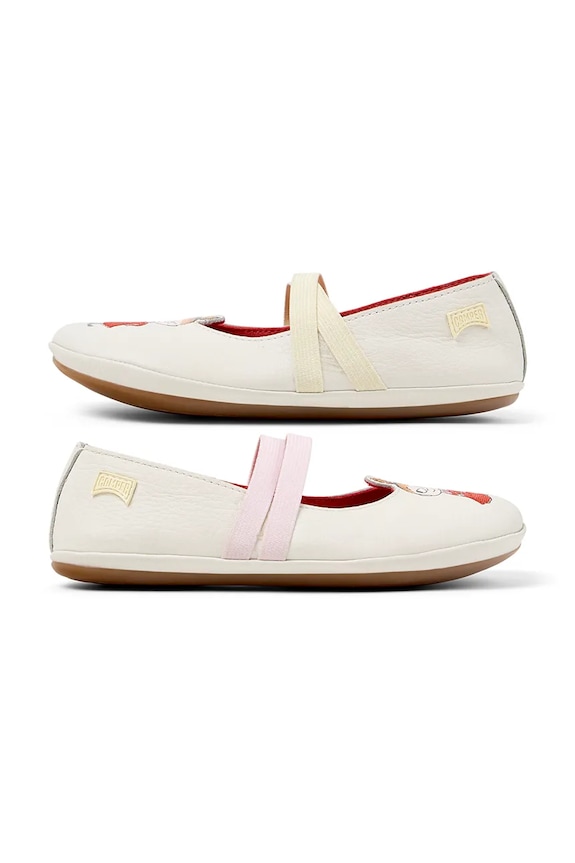 Camper balerini din piele pentru copii TWS Kids by Moomin K800699.25.27 bej