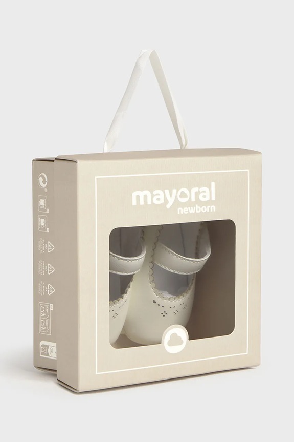 Mayoral Newborn pantofi pentru bebeluși 9092.2N.Newborn.PPY2 alb
