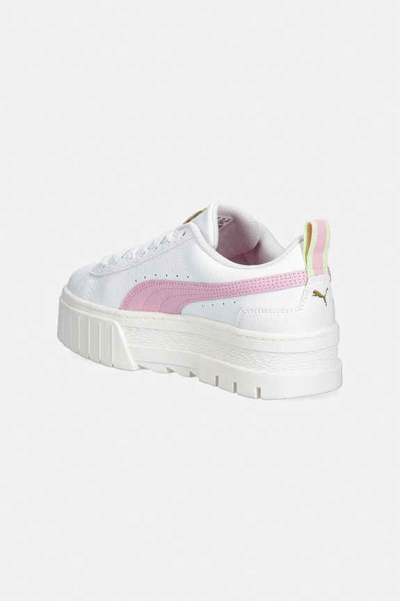 Dziewczynka Puma Mayze Lth Jr sneakersy dziecięce skórzane 384527.PPY2 biały