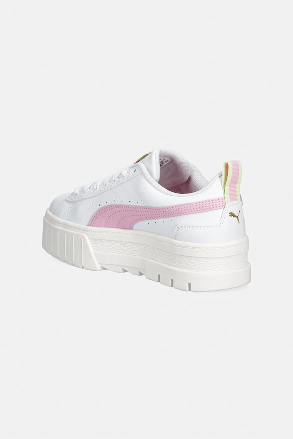 Dziewczynka Puma Mayze Lth Jr sneakersy dziecięce skórzane 384527.PPY2 biały
