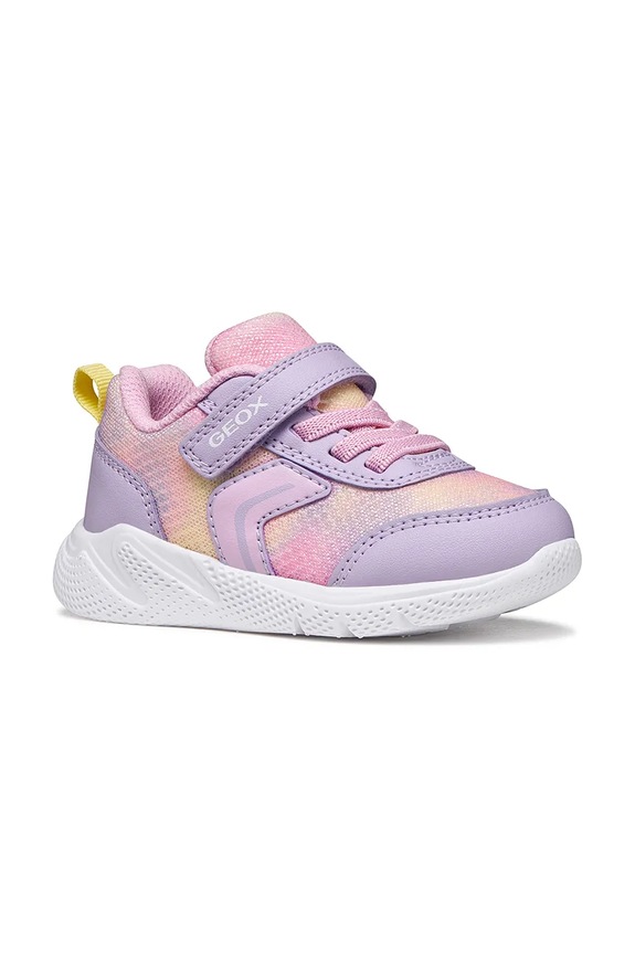 Παιδικά sneakers Geox SPRINTYE απομίμηση λείου δέρματος μωβ B454TD.02ABC.20.27