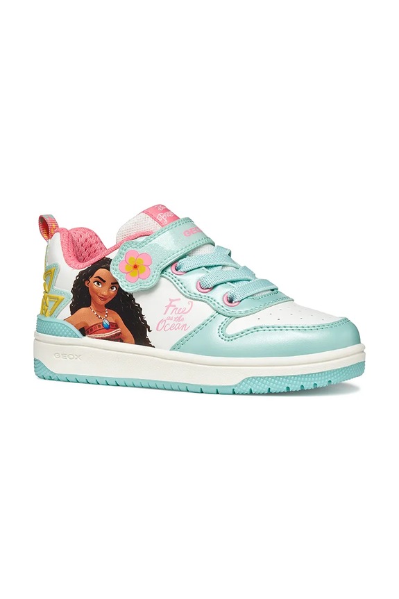 Παιδικά sneakers Geox WASHIBA απομίμηση λείου δέρματος τιρκουάζ J65HXC.054AJ.28.35