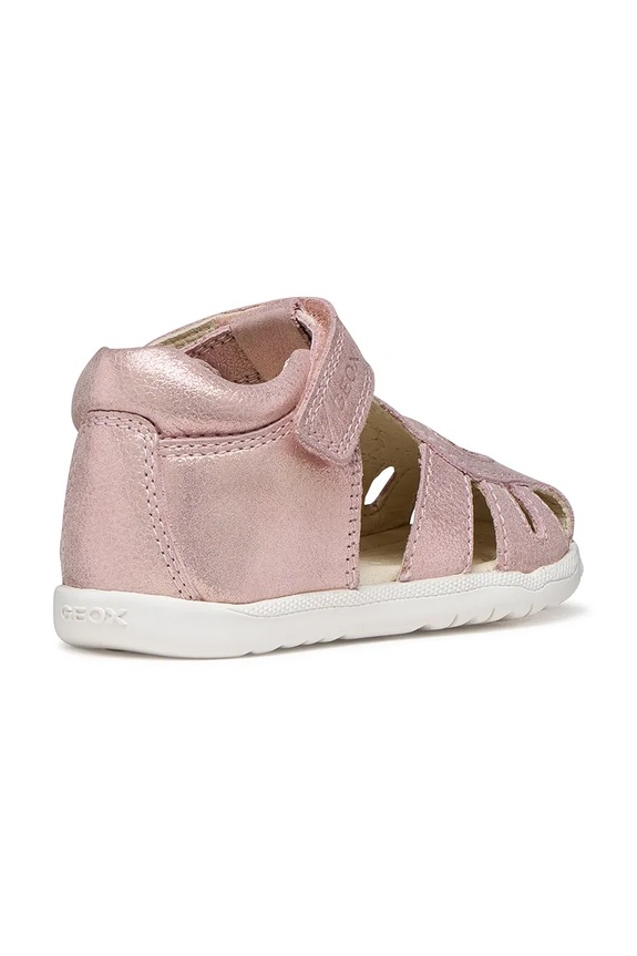 Dziewczynka Geox sandały dziecięce skórzane SANDAL MACCHIA B654WA.0MAEW.18.26 różowy