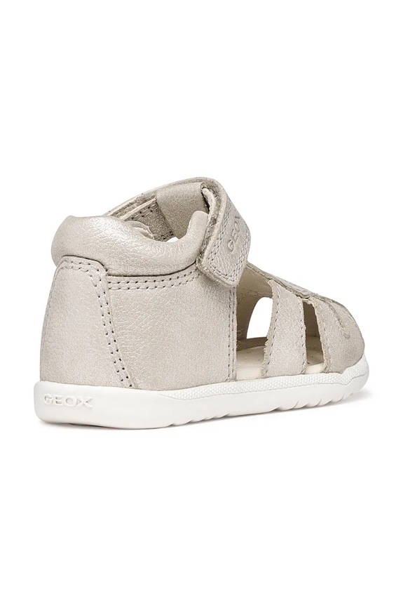 Dziewczynka Geox sandały dziecięce skórzane SANDAL MACCHIA B654WA.0MAEW.18.26 srebrny