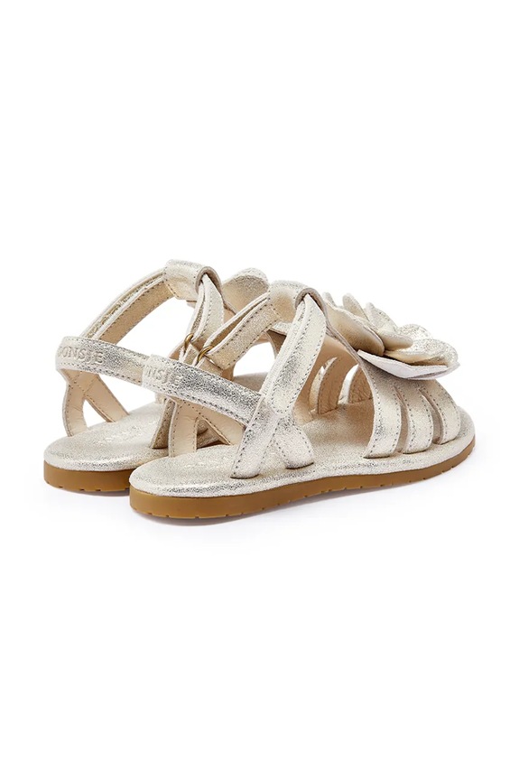 Dziewczynka Donsje sandały skórzane dziecięce Iles Fields Sandals Shimmer Buttercup 2025107 beżowy