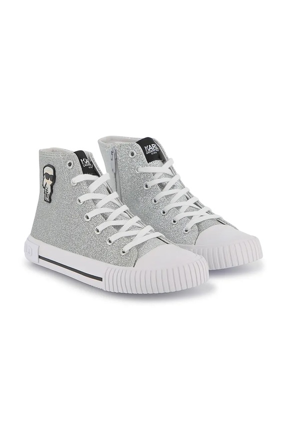 Karl Lagerfeld trampki dziecięce wysoka srebrny Z31171.30.35