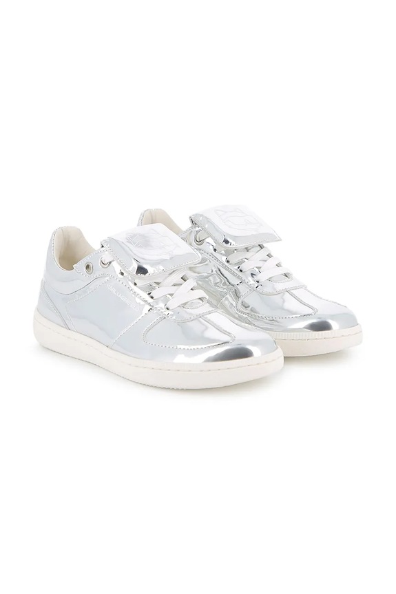 Karl Lagerfeld sneakersy dziecięce imitacja skóry licowej srebrny Z31237.27.35