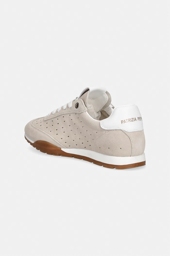 Fete Patrizia Pepe sneakers pentru copii, din piele întoarsă PPJ365 bej