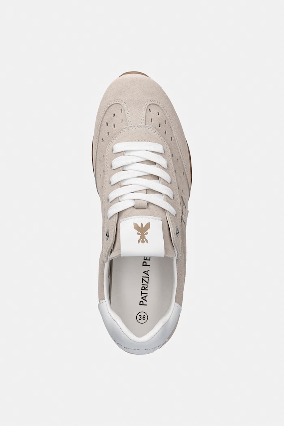 Patrizia Pepe sneakers pentru copii, din piele întoarsă bej PPJ365