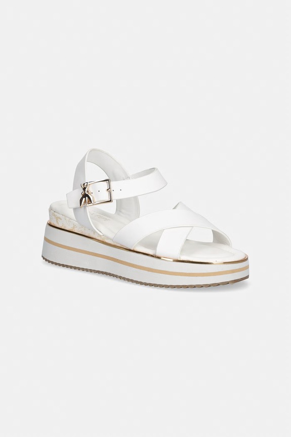 Patrizia Pepe sandały na platformie dziecięce skórzane biały PPJ394