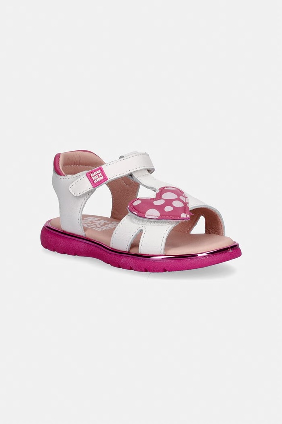 Agatha Ruiz de la Prada sandale pentru copii, din piele alb 262961.22.23