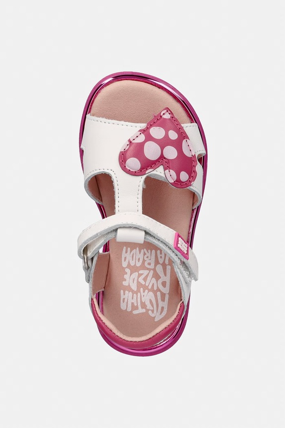 Agatha Ruiz de la Prada sandale pentru copii, din piele alb 262961.22.23