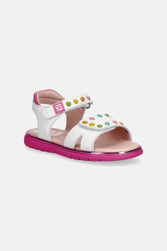 Agatha Ruiz de la Prada sandale pentru copii, din piele alb 262963.24.27
