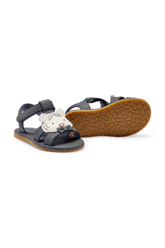 Donsje sandale cu călcâiul deschis pentru copii, din piele Dhalo Sandals Festive White Tiger negru 2027705