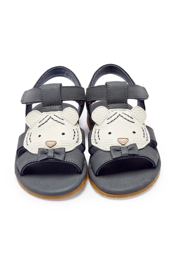 Donsje sandale cu călcâiul deschis pentru copii, din piele Dhalo Sandals Festive White Tiger 2027705 negru SS26