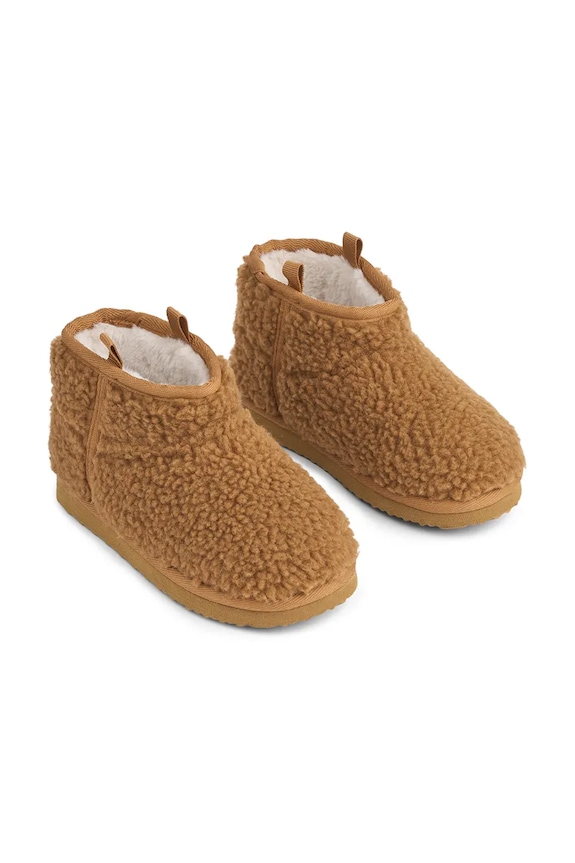 Παιδικές μπότες χιονιού Liewood Alban Pile Shoes χωρίς φερμουάρ καφέ LW20799