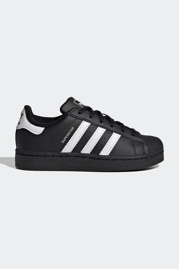 Detské tenisky adidas Originals SUPERSTAR II imitácia kože čierna JH9981