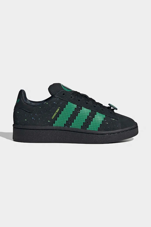 adidas Originals teniși din piele copii Minecraft CAMPUS 00s piele întoarsă negru IH1733