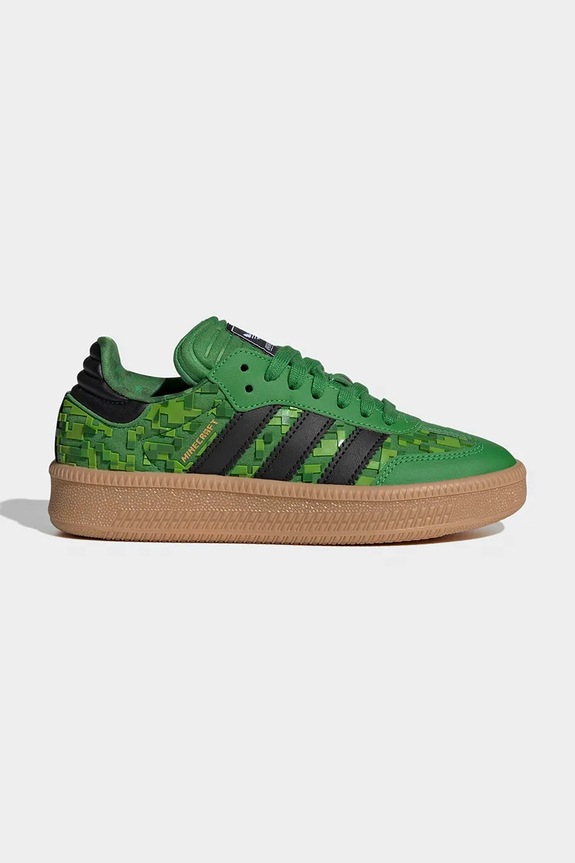 Παιδικά sneakers adidas Originals Minecraft SAMBA XLG δέρμα σαμουά πράσινο IH1732