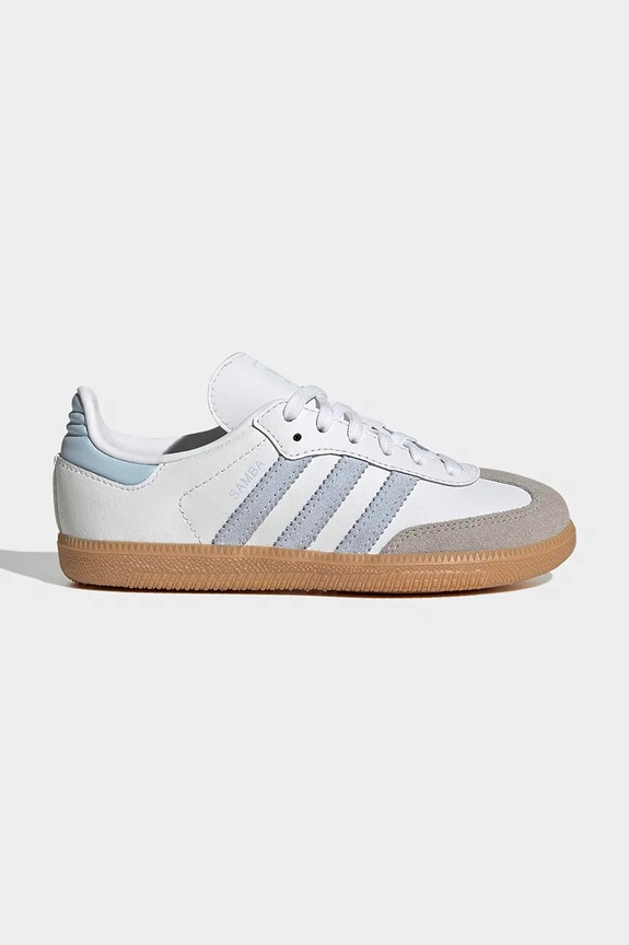 Detské tenisky adidas Originals SAMBA OG usňová koža biela JQ2025