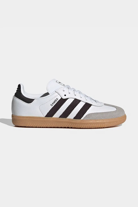 Detské kožené tenisky adidas Originals SAMBA OG šnurovacie biela JQ2020