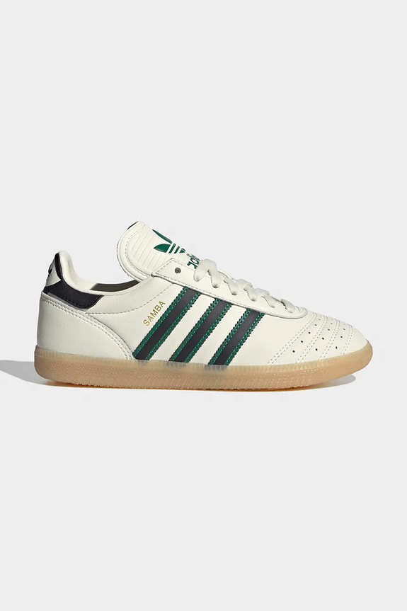 Detské kožené tenisky adidas Originals SAMBA JP povrstvená useň béžová JP9528