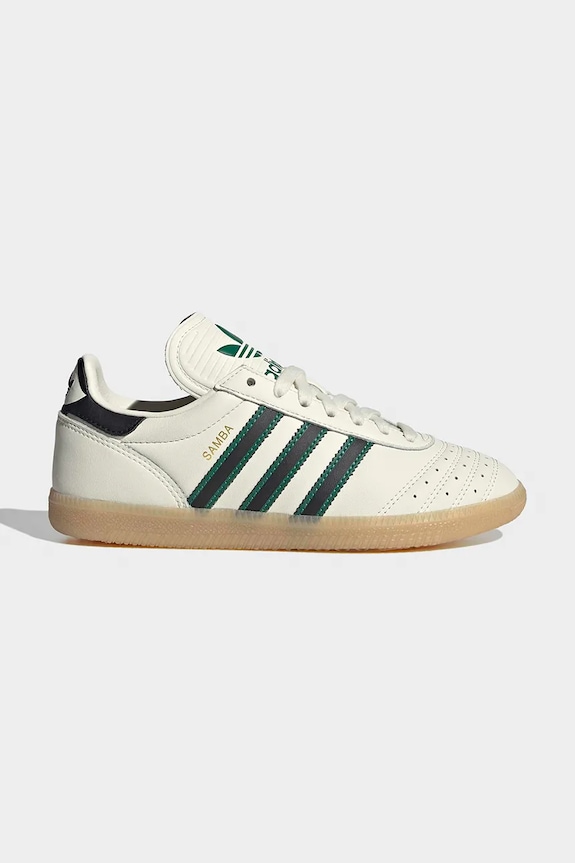 Detské kožené tenisky adidas Originals SAMBA JP povrstvená useň béžová JP9528