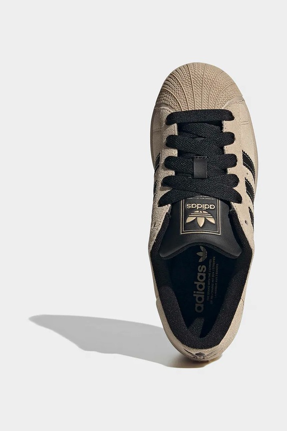Detské kožené tenisky adidas Originals SUPERSTAR II JP9430 béžová