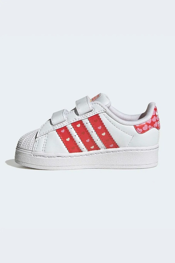 Dječje tenisice od brušene kože adidas Originals DISNEY SUPERSTAR LED LIGHTS bijela KK1294